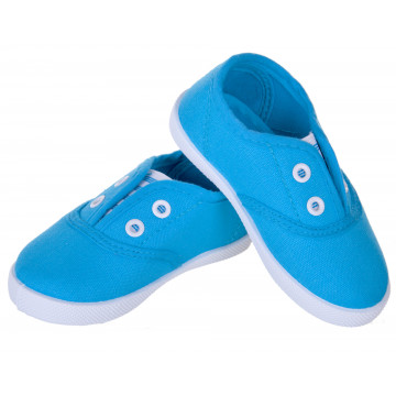 TENISÓWKI MATERIAŁOWE NIEBIESKIE GUMECZKI WYGODNE CASUAL