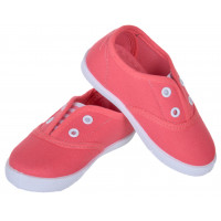 TENISÓWKI MATERIAŁOWE Czerwone GUMECZKI WYGODNE CASUAL