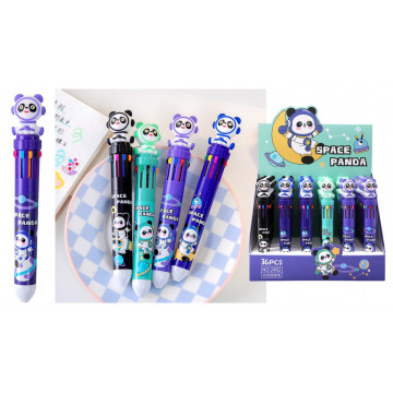 DŁUGOPIS dla dzieci 10-kolorowy KOSMICZNA PANDA Miękko