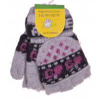 RĘKAWICZKI DZIECIĘCE CIEPŁE ZIMĘ PIĘCIOPALCZASTE MITENKI KLAPKA