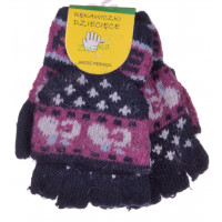 RĘKAWICZKI DZIECIĘCE CIEPŁE ZIMĘ PIĘCIOPALCZASTE MITENKI KLAPKA