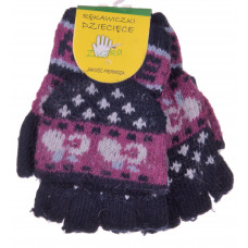 RĘKAWICZKI DZIECIĘCE CIEPŁE ZIMĘ PIĘCIOPALCZASTE MITENKI KLAPKA