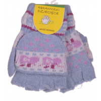 RĘKAWICZKI DZIECIĘCE CIEPŁE ZIMĘ PIĘCIOPALCZASTE MITENKI KLAPKA