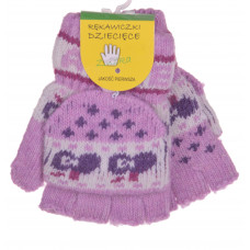 RĘKAWICZKI DZIECIĘCE CIEPŁE ZIMĘ PIĘCIOPALCZASTE MITENKI KLAPKA