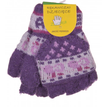 RĘKAWICZKI DZIECIĘCE CIEPŁE ZIMĘ PIĘCIOPALCZASTE MITENKI KLAPKA