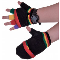 RĘKAWICZKI DZIECIĘCE CIEPŁE ZIMĘ PIĘCIOPALCZASTE MITENKI KLAPKA