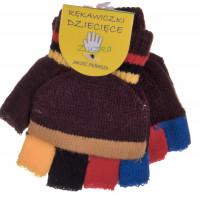 RĘKAWICZKI DZIECIĘCE CIEPŁE ZIMĘ PIĘCIOPALCZASTE MITENKI KLAPKA