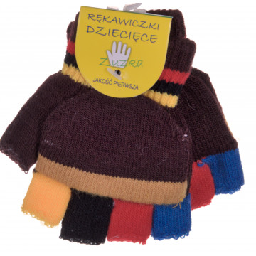 RĘKAWICZKI DZIECIĘCE CIEPŁE ZIMĘ PIĘCIOPALCZASTE MITENKI KLAPKA