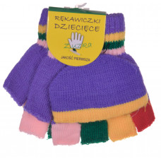 RĘKAWICZKI DZIECIĘCE CIEPŁE ZIMĘ PIĘCIOPALCZASTE MITENKI KLAPKA