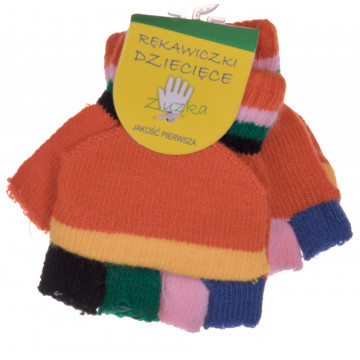 RĘKAWICZKI DZIECIĘCE CIEPŁE ZIMĘ PIĘCIOPALCZASTE MITENKI KLAPKA