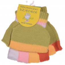 RĘKAWICZKI DZIECIĘCE CIEPŁE ZIMĘ PIĘCIOPALCZASTE MITENKI KLAPKA