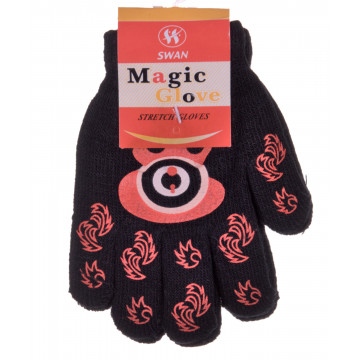 RĘKAWICZKI DZIECIĘCE CIEPŁE ZIMĘ PIĘCIOPALCZASTE nadrukiem